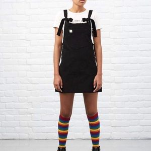 Lucy & Yak Black corduroy overall mini pini dress